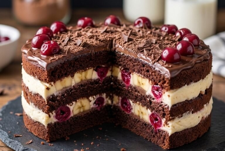 Čoko Torta sa Bananama i Višnjama Recept | Kremasta i Sočna Torta
