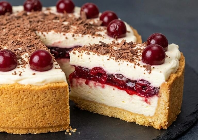 Plazma Torta sa Višnjama Recept | Kremasti Čizkejk Bez Pečenja