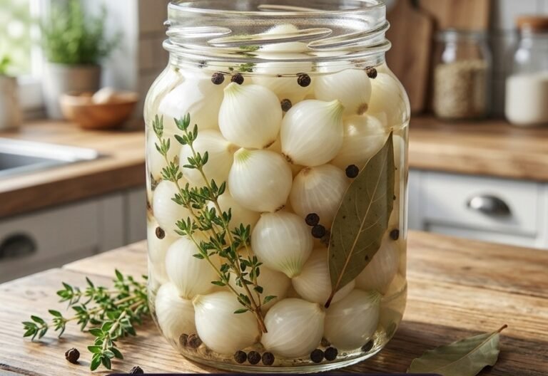 Kiseli Biser Luk Recept | Hrskavi Mini Lukovici u Tegli za Zimnicu