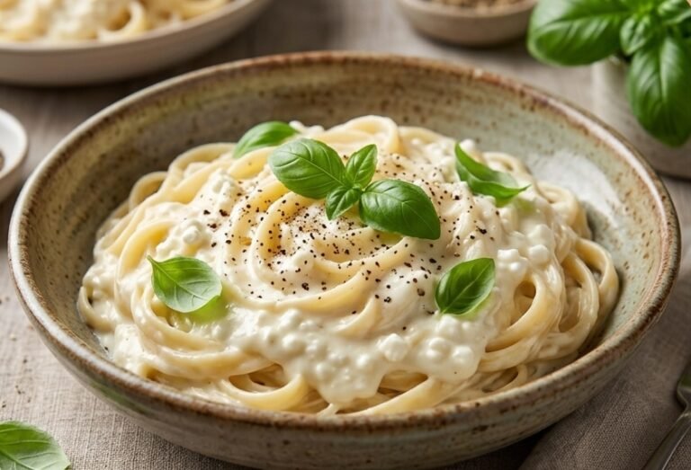 Kremasta Pasta sa Zrnatim Sirom i Bosiljkom Recept | Brzi i Zdravi Proteinski Ručak
