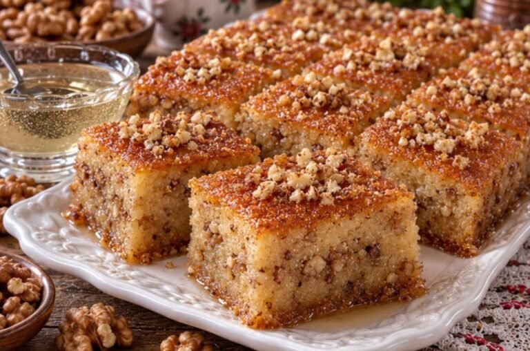 Griz Kolač sa Orasima i Šerbetom Recept | Sočni Starinski Kolač