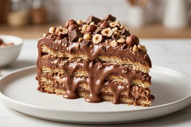 Sočna Čoko-Keks Torta Recept | Kremasta Torta sa Keksom, Čokoladom i Lešnicima