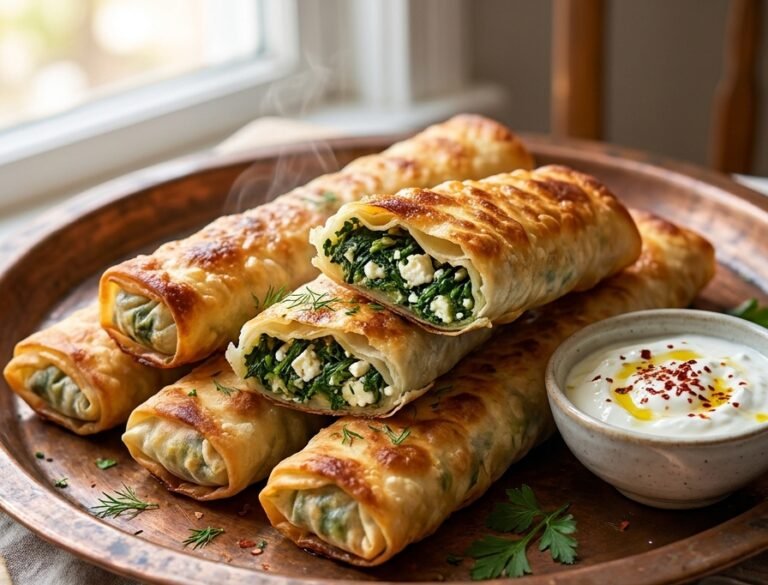 Rolnice od spanaća – Hrskave, sočne i ukusne pita rolnice sa spanaćem i feta sirom