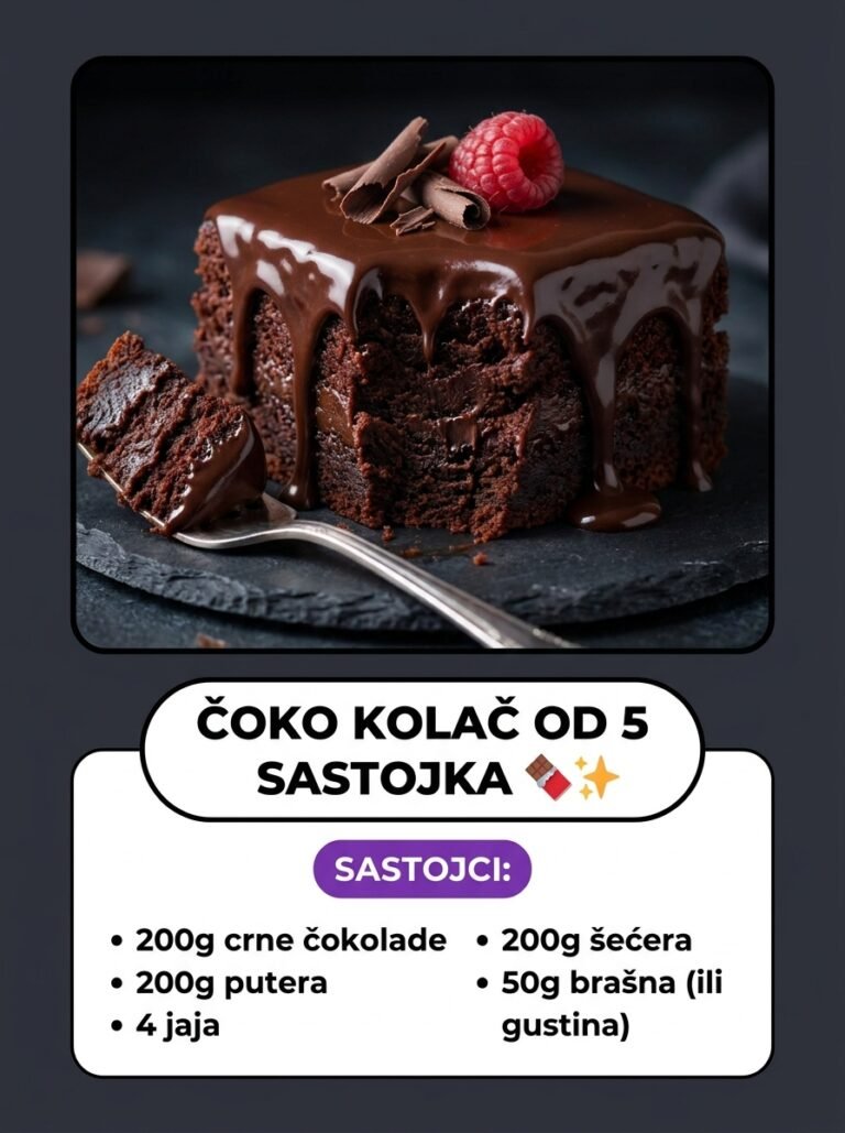 Čoko kolač od 5 sastojaka – Sočan, bogat i brz čokoladni kolač koji se topi u ustima