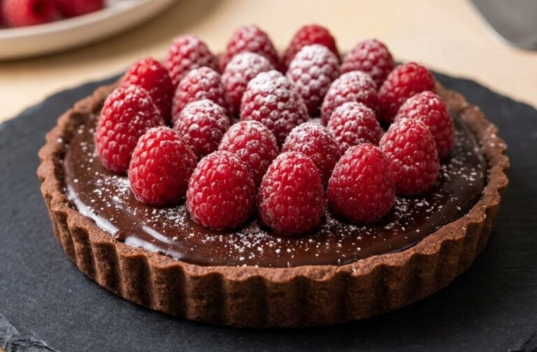Čoko tart sa malinama – Elegantan, kremast i brz čokoladni desert
