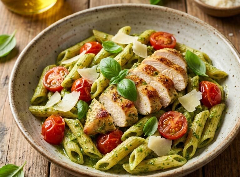 Pesto pasta sa piletinom – Sveža, kremasta i aromatična italijanska testenina