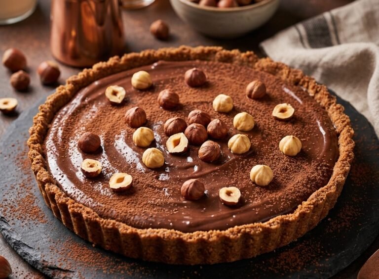 Čoko tart sa lešnicima – Kremast, bogat i brz čokoladni desert bez pečenja