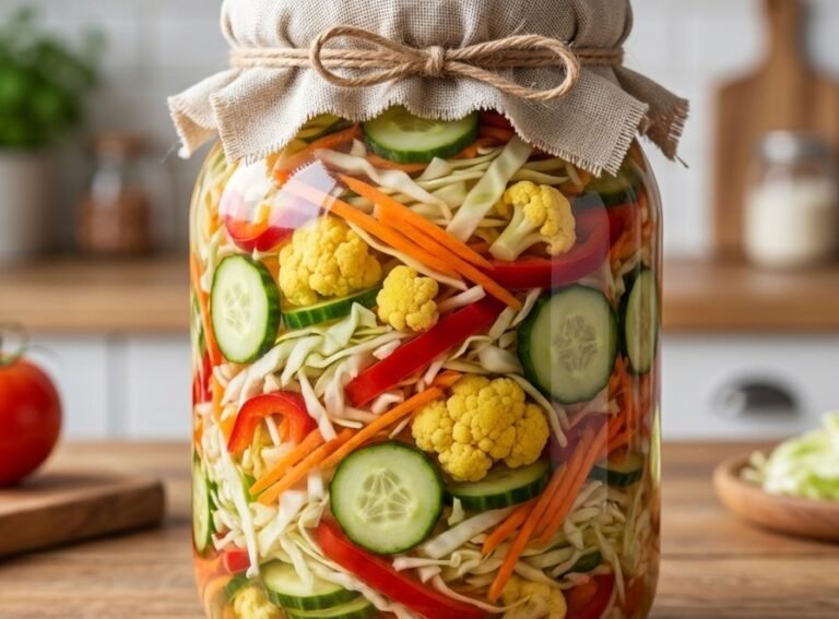 Šarena salata za zimu – Osvežavajuća, hrskava i aromatična mešana zimska salata sa kupusom, paprikom, zelenim paradajzom i šargarepom