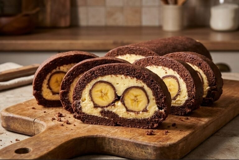 Rolat sa Krem Bananicama – Neodoljiva Čokoladna Poslastica sa Bananama