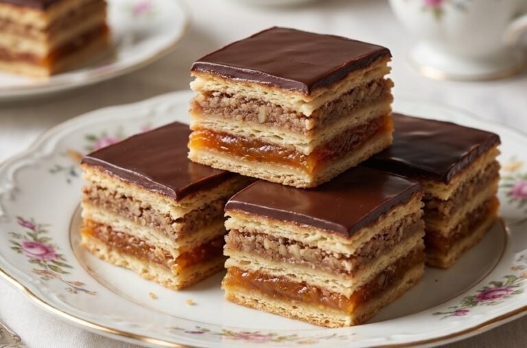 Žerbo kocke – Tradicionalni, slojeviti i preukusni domaći kolač sa korama, orasima i džemom od kajsija